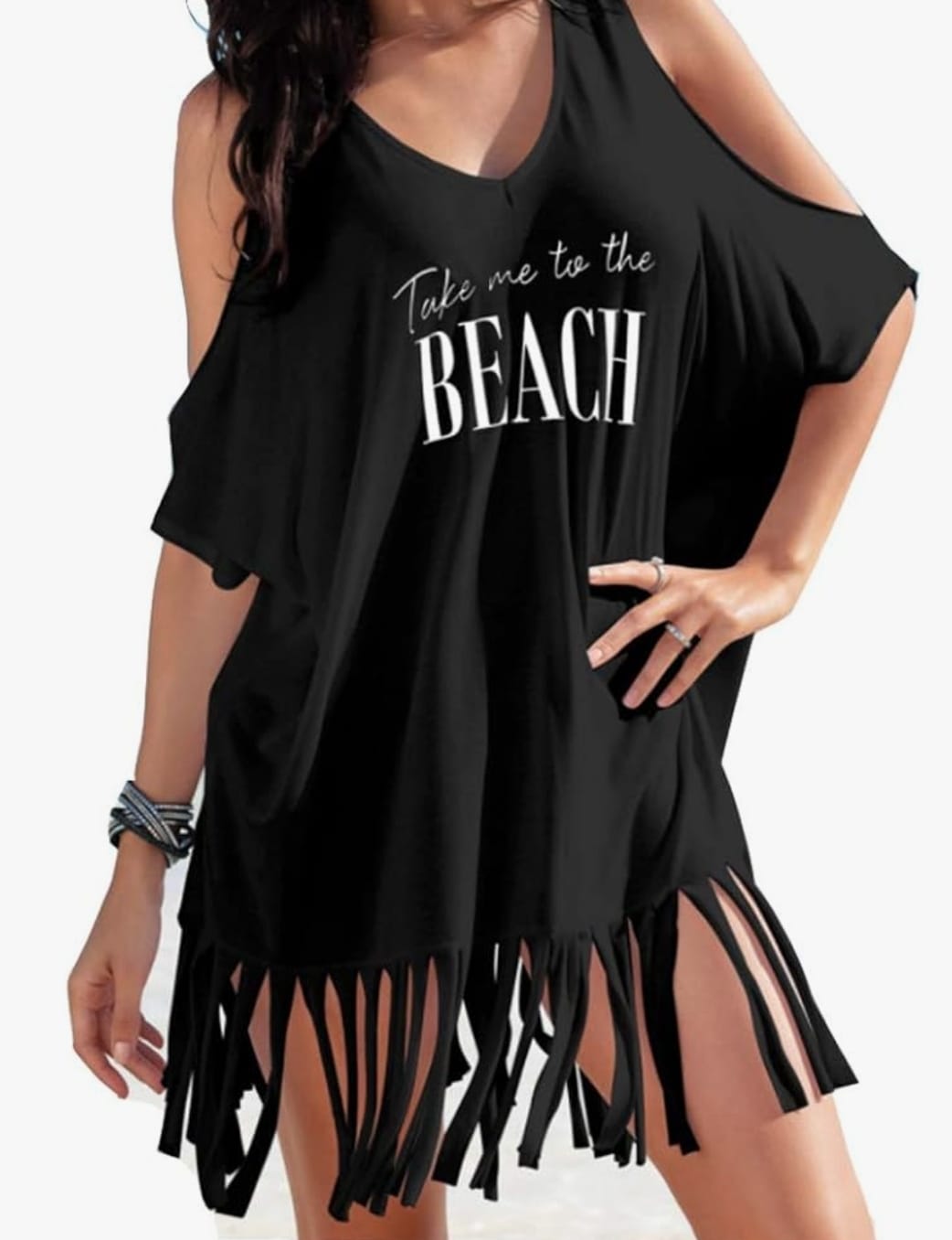 women beach cover up white or black